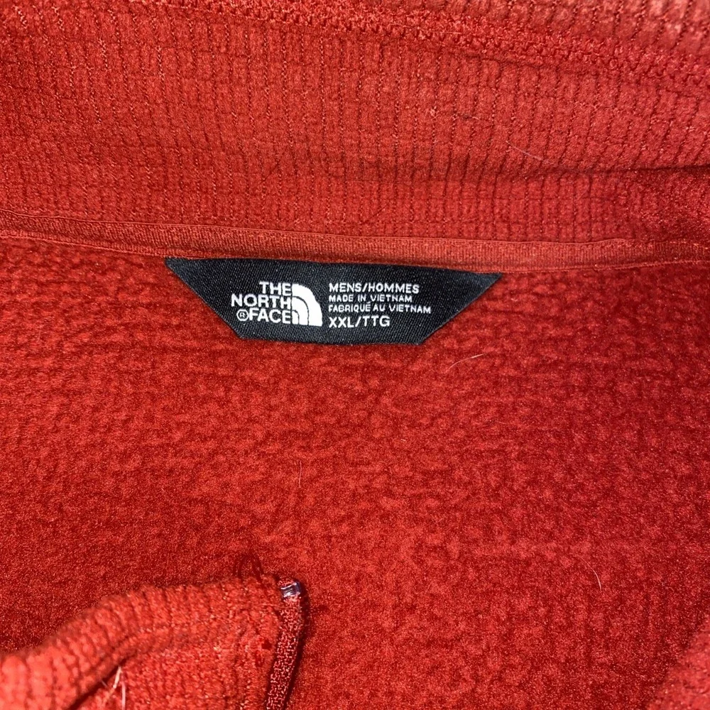 The North Face Men's XXL Red Waffle Fleece 1/4 Zip Pullover Sweater Thermal